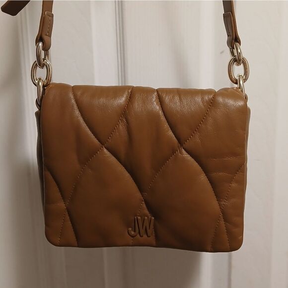 Jason WU Quilted Brown Vegan Leather Shoulder Bag - Picture 1 of 8